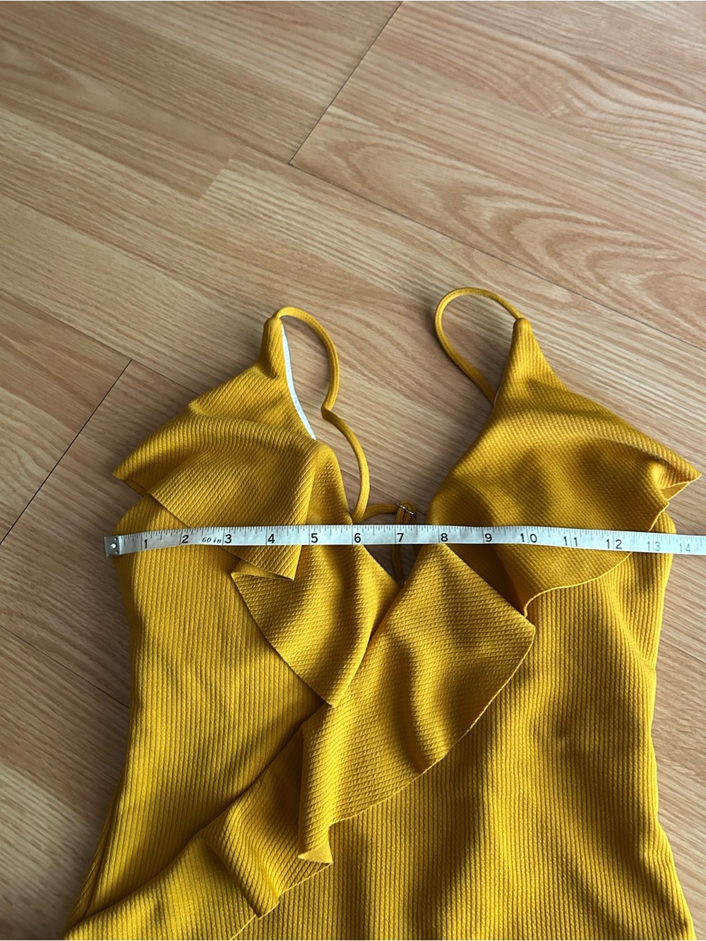 Cupshe Yellow Ruffle Ribbed One Piece Bikini Medium - Picture 8 of 9